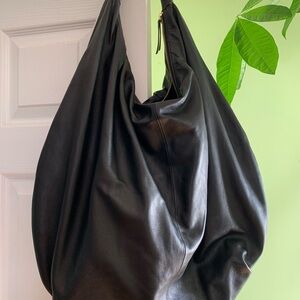Anthropologie Oversized Leather Hobo Bag